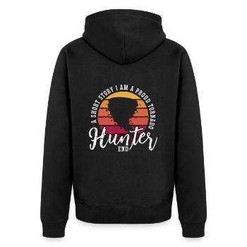 Tornado Hunter A Short Story I Am A Storm - Unisex Premium Organic Zip Hoodie - black - Back - Nico (187cm)