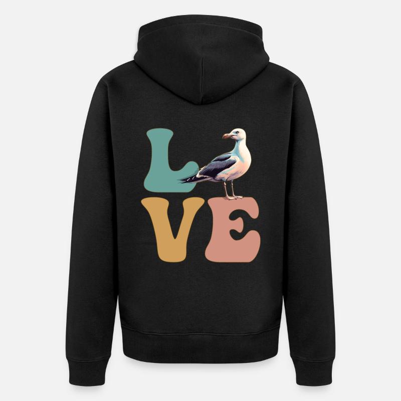 Seemöwe Seemöwe Seevogel - Unisex Premium Bio Zip Hoodie - Schwarz