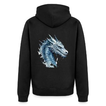 Dragon, Dragon Head, Fantasy, Magic, Mysticism, Creature - Unisex Premium Organic Zip Hoodie - black - Back - Nico (187cm)
