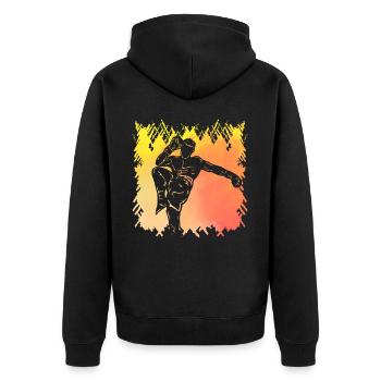 Muay Thaï - Veste à capuche bio Premium Unisexe - noir - Dos - Nico (187cm)
