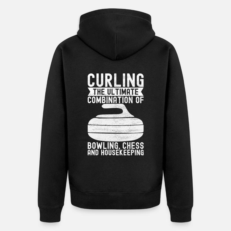 Joueurs de curling - Veste à capuche bio Premium Unisexe - noir