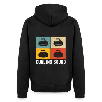 Curling Curling Players - Unisex Premium Organic Zip Hoodie - black - Back - Nico (187cm)