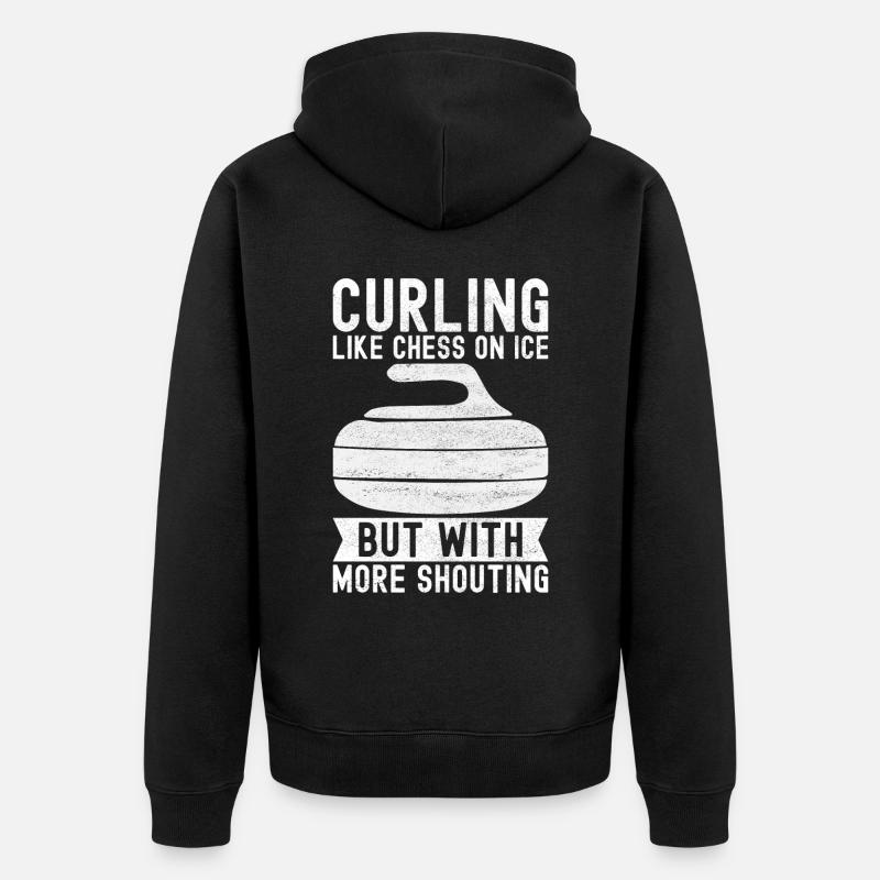 Joueurs de curling - Veste à capuche bio Premium Unisexe - noir