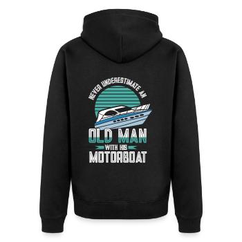 Bateau à moteur - Capitaine Bateau à moteur du lac Boater - Veste à capuche bio Premium Unisexe - noir - Dos - Nico (187cm)