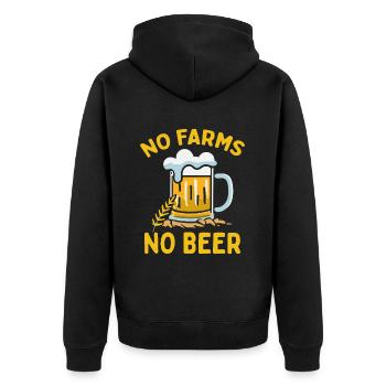 No Farms No Beer Farmers Demo Protest Farmer - Unisex Premium Organic Zip Hoodie - black - Back - Nico (187cm)