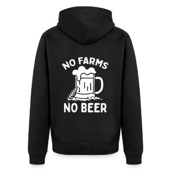 No Farmers No Beer Farmers' Protest Demo - Unisex Premium Organic Zip Hoodie - black - Back - Nico (187cm)