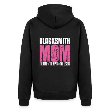 Maman forgeronne L’idole Le mythe Le ferronnier - Veste à capuche bio Premium Unisexe - noir - Dos - Nico (187cm)