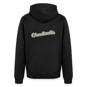 Laborant Abschluss-Geschenk Chemikantin - Unisex Premium Bio Zip Hoodie - Schwarz - Hinten - Nico (187cm)