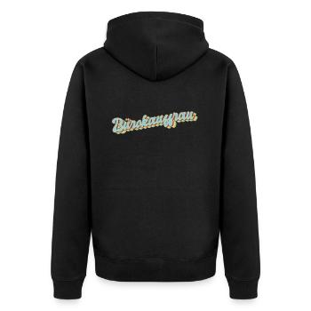 Angestellter Abschluss-Geschenk Bürokauffrau - Unisex Premium Bio Zip Hoodie - Schwarz - Hinten - Nico (187cm)