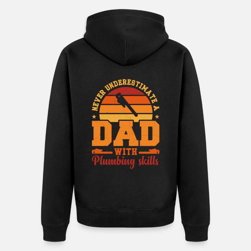 Mari Papa Héros Rétro Plombier - Veste à capuche bio Premium Unisexe - noir