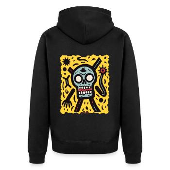 Cartoon Pop Skull : c’est génial - Veste à capuche bio Premium Unisexe - noir - Dos - Nico (187cm)