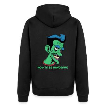 Comment bien paraître : homme de dessin animé attrayant - Veste à capuche bio Premium Unisexe - noir - Dos - Nico (187cm)