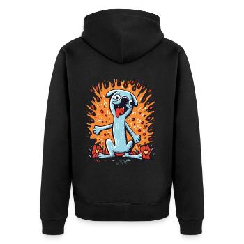 Dessin animé Pop Art Flower Dog - Veste à capuche bio Premium Unisexe - noir - Dos - Nico (187cm)