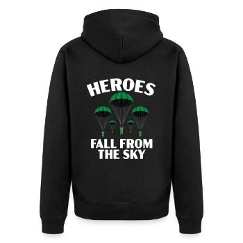Fallschirmjäger Fallschirmspringen Fallschirmsprin - Unisex Premium Bio Zip Hoodie - Schwarz - Hinten - Nico (187cm)