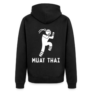 Muay Thaï - Veste à capuche bio Premium Unisexe - noir - Dos - Nico (187cm)