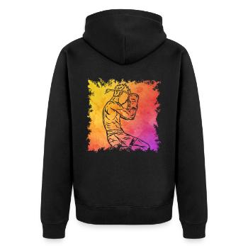 Muay Thaï - Veste à capuche bio Premium Unisexe - noir - Dos - Nico (187cm)