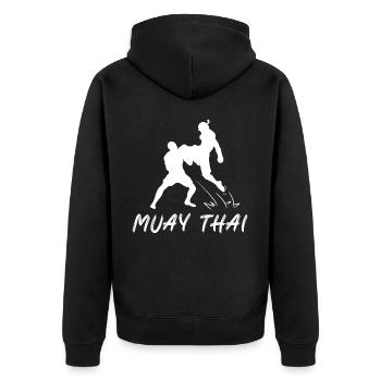 Muay Thaï - Veste à capuche bio Premium Unisexe - noir - Dos - Nico (187cm)