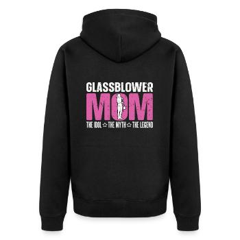 Glassblower Mom The Idol The Myth The Glassblowing - Unisex Premium Bio Zip Hoodie - Schwarz - Hinten - Nico (187cm)