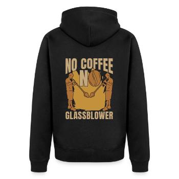 Glassblower No Coffee No Glass Craft Coffee Lover - Unisex Premium Bio Zip Hoodie - Schwarz - Hinten - Nico (187cm)