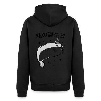 Sacabambaspis poisson Meme anniversaire japonais - Veste à capuche bio Premium Unisexe - noir - Dos - Nico (187cm)