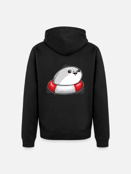 Sacabambaspis Fish Meme Swimming Swimmer - Unisex Premium Organic Zip Hoodie - black