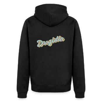 Apotheker Abschluss-Geschenk Drogistin - Unisex Premium Bio Zip Hoodie - Schwarz - Hinten - Nico (187cm)