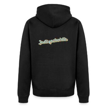 Richtern Abschluss-Geschenk Justizfachwirtin - Unisex Premium Bio Zip Hoodie - Schwarz - Hinten - Nico (187cm)