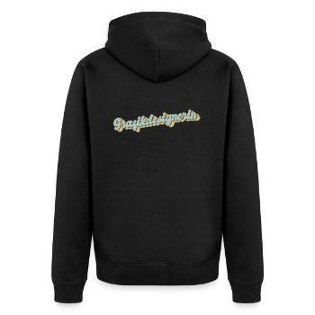 Illustrator Abschluss-Geschenk Grafikdesignerin - Unisex Premium Bio Zip Hoodie - Schwarz - Hinten - Nico (187cm)