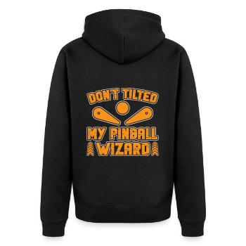 Don`t Tilted My Pinball Wizard Pinball Machine - Unisex Premium Bio Zip Hoodie - Schwarz - Hinten - Nico (187cm)