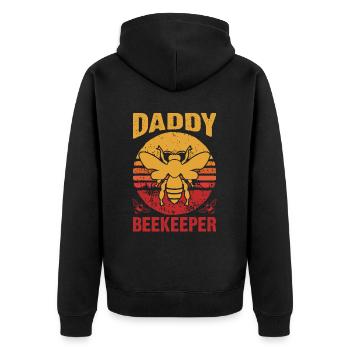 Bee Father Honey Beekeeper Father Beekeeper - Unisex Premium Organic Zip Hoodie - black - Back - Nico (187cm)