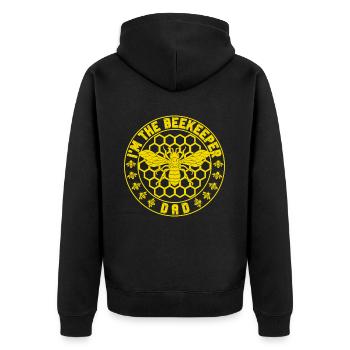 Bee Father Honey Beekeeper Father Beekeeper - Unisex Premium Organic Zip Hoodie - black - Back - Nico (187cm)