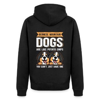 Bernese Mountain Dog Swiss Mountain Dog Gift - Unisex Premium Organic Zip Hoodie - black - Back - Nico (187cm)