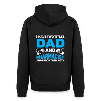 Apotheker Abschluss Medizin Apotheke - Unisex Premium Bio Zip Hoodie - Schwarz - Hinten - Nico (187cm)