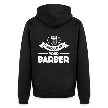 Friseur Geschenk Für Friseur Salon Spruch Friseur - Unisex Premium Bio Zip Hoodie - Schwarz - Hinten - Nico (187cm)