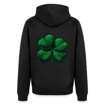 Trèfle vert à quatre feuilles - Veste à capuche bio Premium Unisexe - noir - Dos - Nico (187cm)