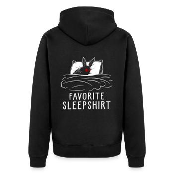 Favorite Sleepshirt - Unisex Premium Bio Zip Hoodie - Schwarz - Hinten - Nico (187cm)