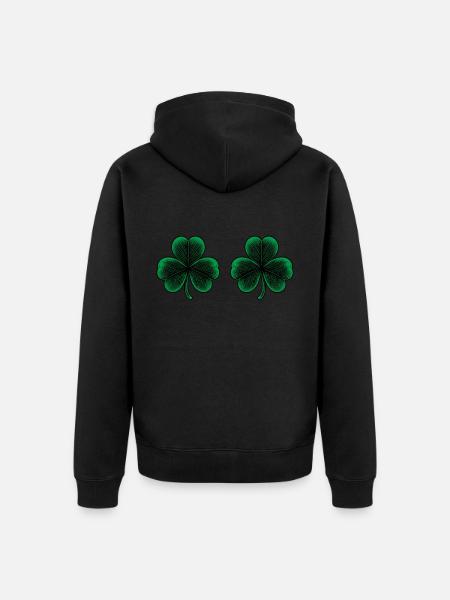 Kleeblatt Brüste - Unisex Premium Bio Zip Hoodie - Schwarz