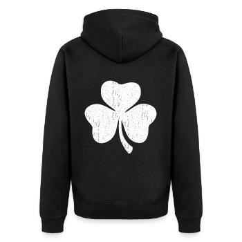 Trèfle blanc à trois feuilles - Veste à capuche bio Premium Unisexe - noir - Dos - Nico (187cm)