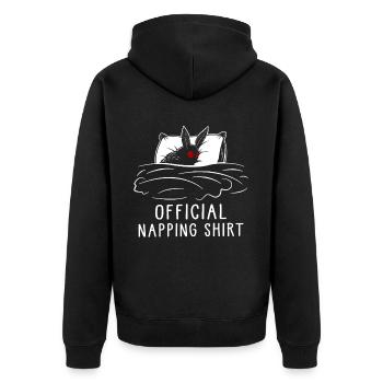 Chemise de sieste officielle - Veste à capuche bio Premium Unisexe - noir - Dos - Nico (187cm)