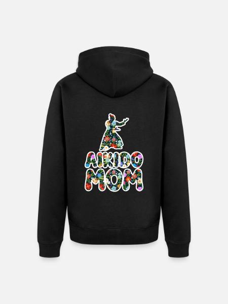 Aikido Mama - Unisex Premium Bio Zip Hoodie - Schwarz
