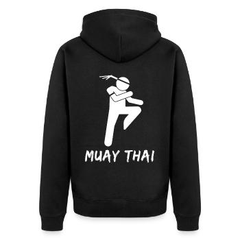 Muay Thaï - Veste à capuche bio Premium Unisexe - noir - Dos - Nico (187cm)