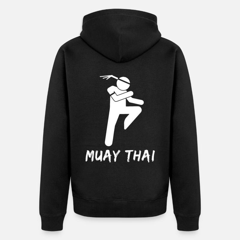 Muay Thai - Unisex Premium Bio Zip Hoodie - Schwarz