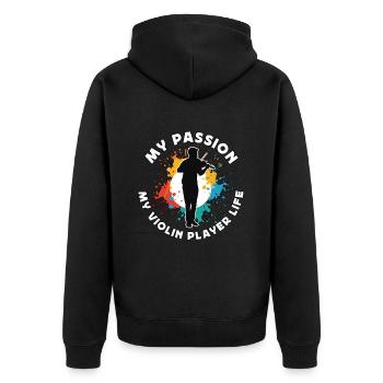 Violin Player My Passion My Violin Classical Music - Unisex Premium Organic Zip Hoodie - black - Back - Nico (187cm)