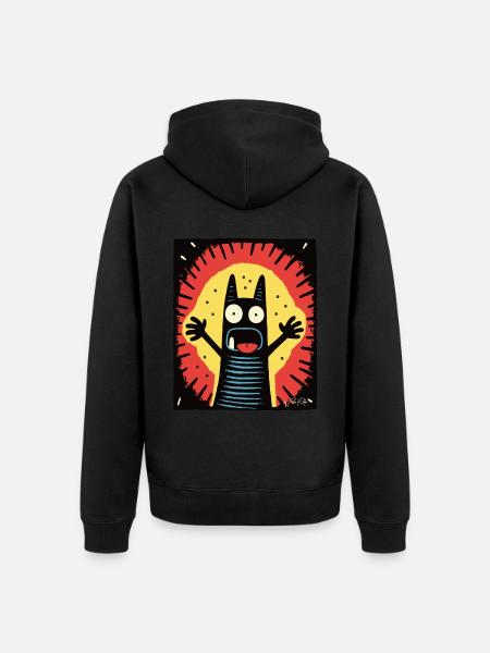 Regarde-moi! L’attention du chat - Veste à capuche bio Premium Unisexe - noir