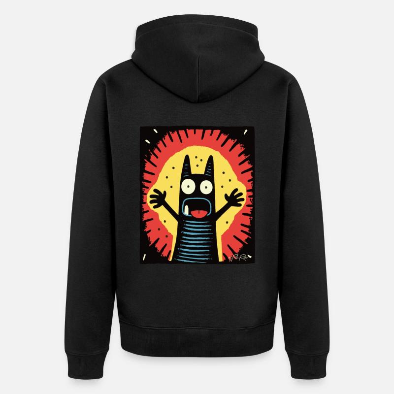 Regarde-moi! L’attention du chat - Veste à capuche bio Premium Unisexe - noir