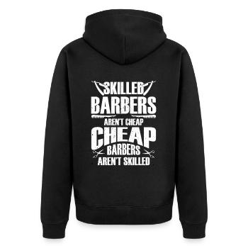 Friseur Geschenk Für Friseur Salon Spruch Friseur - Unisex Premium Bio Zip Hoodie - Schwarz - Hinten - Nico (187cm)