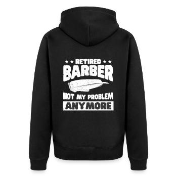 Friseur Geschenk Für Friseur Salon Spruch Friseur - Unisex Premium Bio Zip Hoodie - Schwarz - Hinten - Nico (187cm)