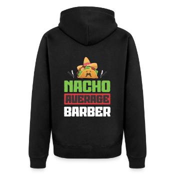 Friseur Geschenk Für Friseur Salon Spruch Friseur - Unisex Premium Bio Zip Hoodie - Schwarz - Hinten - Nico (187cm)