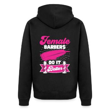 Friseur Geschenk Für Friseur Salon Spruch Friseur - Unisex Premium Bio Zip Hoodie - Schwarz - Hinten - Nico (187cm)