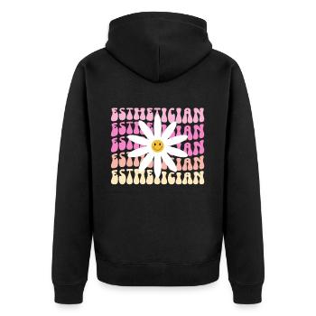 Beautician, Skin Care, Skin Therapist - Unisex Premium Organic Zip Hoodie - black - Back - Nico (187cm)
